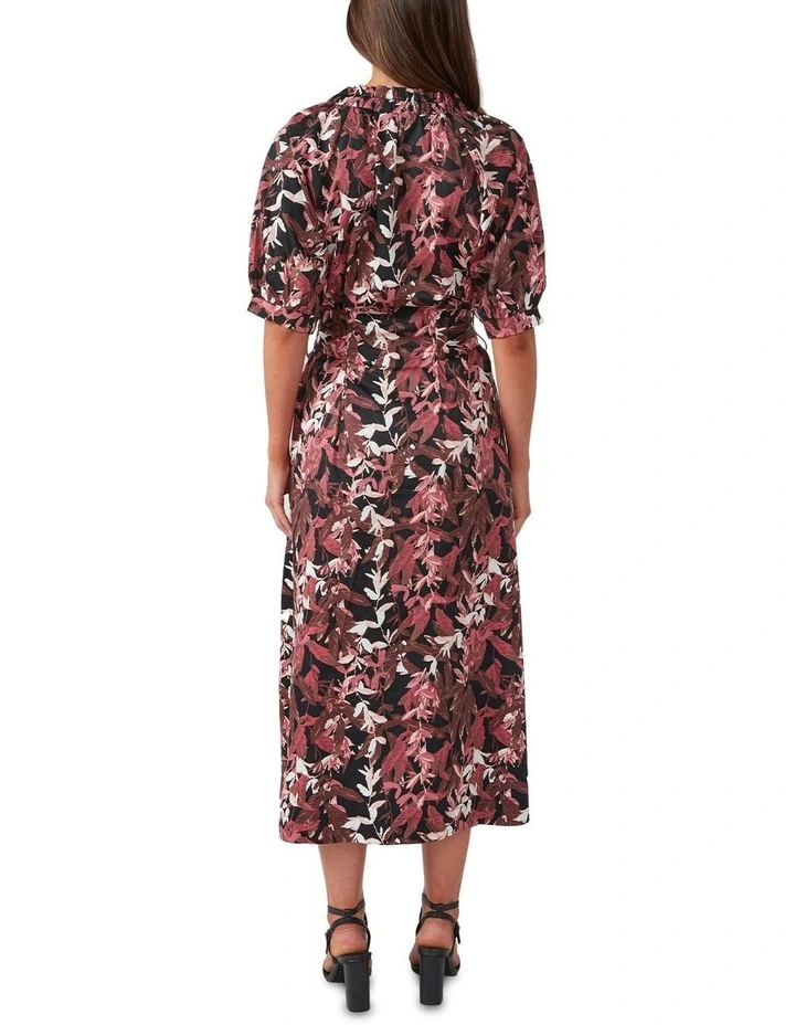 Reflection Leaves Dress in Black/Pink