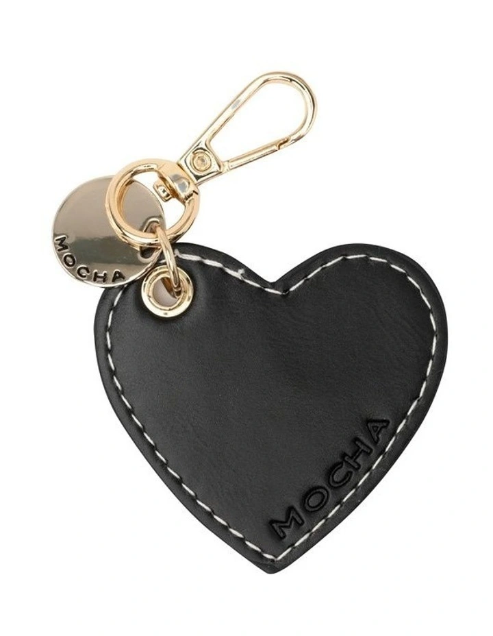 Carla Heart Keyring in Black