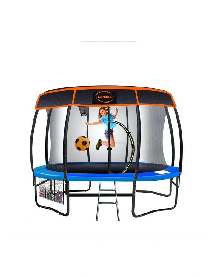 Trampoline 10ft Free Safety Net Spring Pad Roof Mat Ladder Basketball Blue