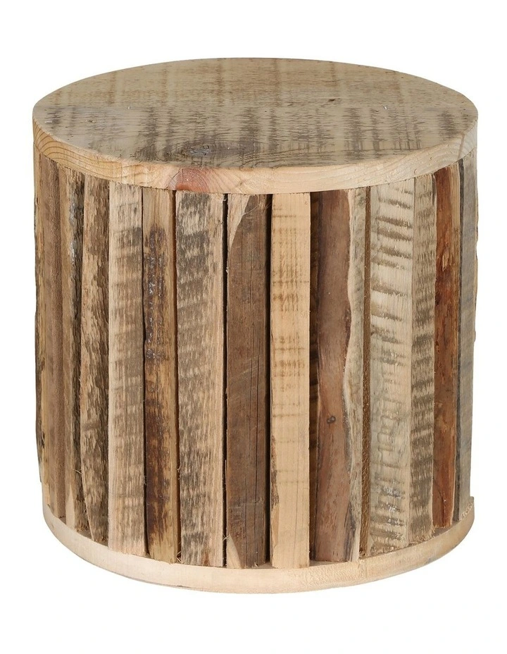 Round Reclaimed Wood Plinth 25cm