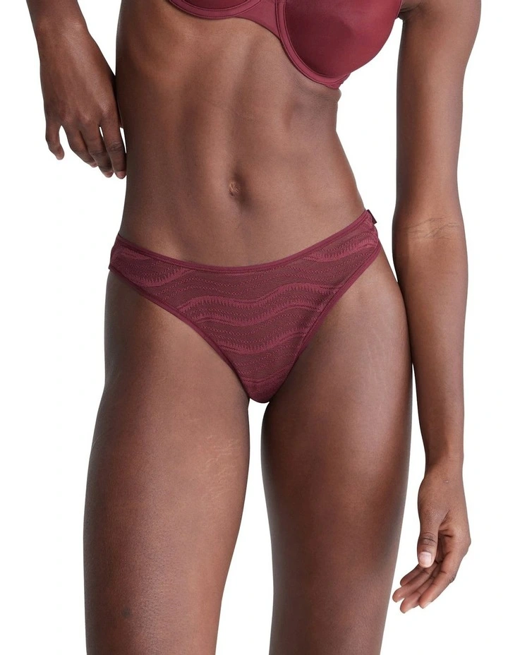 Allover Lace Bikini Brief in Tawny Port