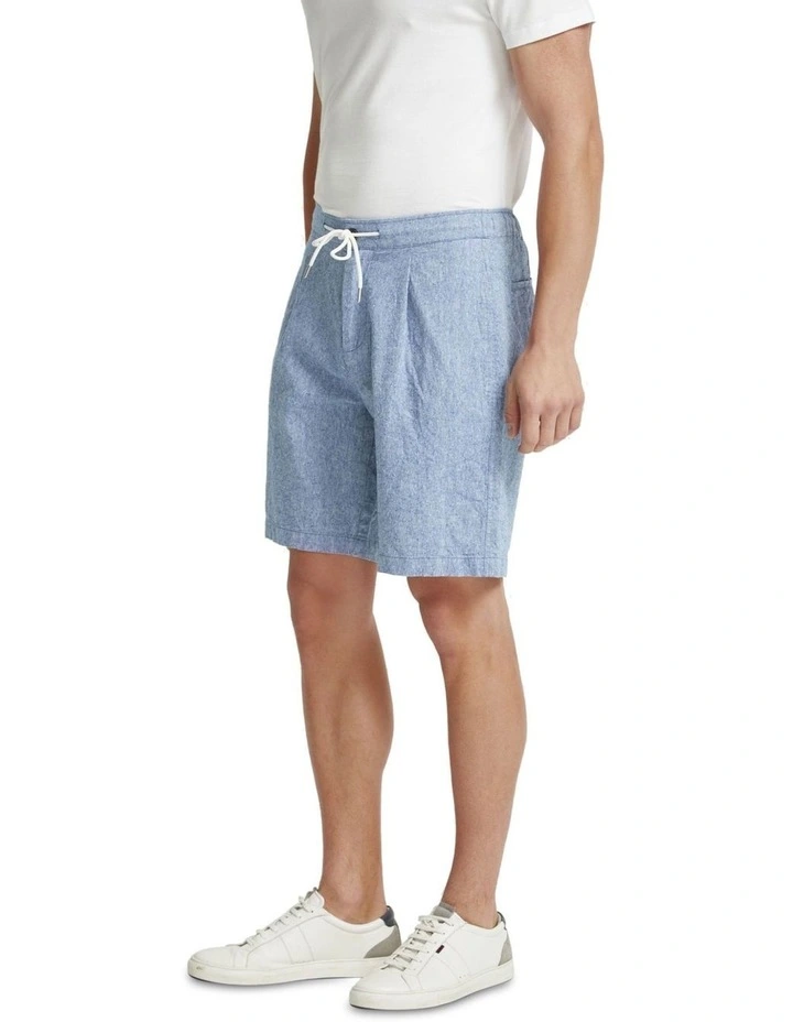 Barney Linen Blend Shorts in Blue