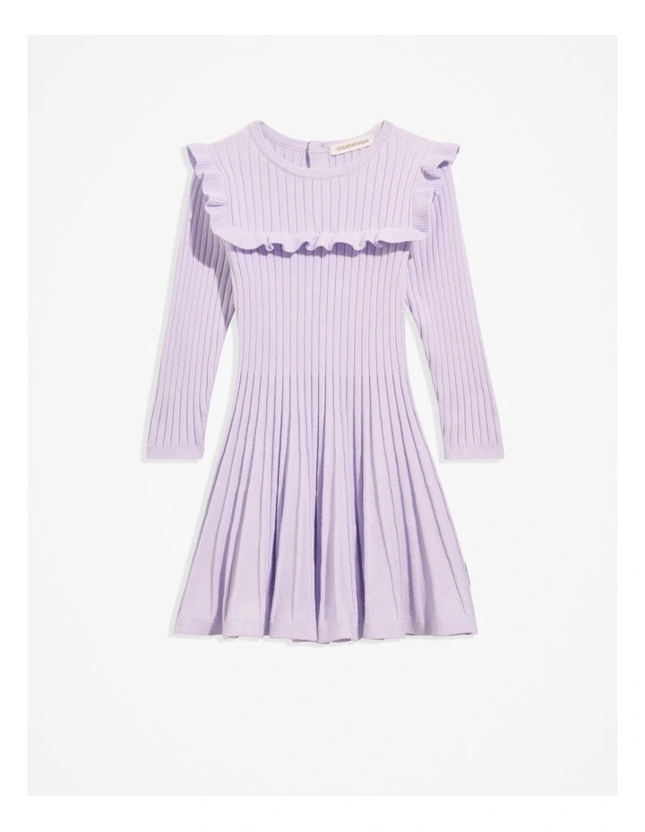 Frill Knit Dress in Lilac