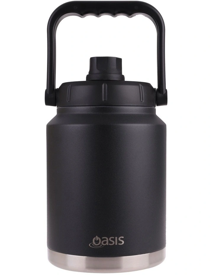 Stainless Steel Double Wall Insulated Jug W/ Carry Handle 2.1L Black