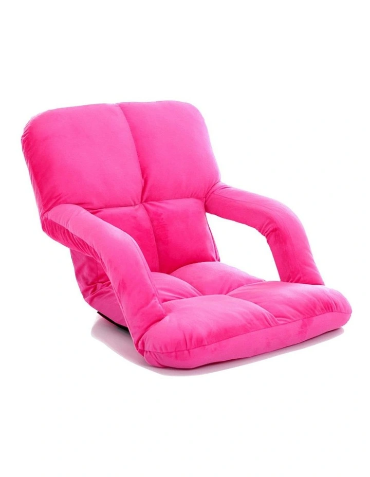 Foldable Lounge Cushion Adjustable Sofa in Pink