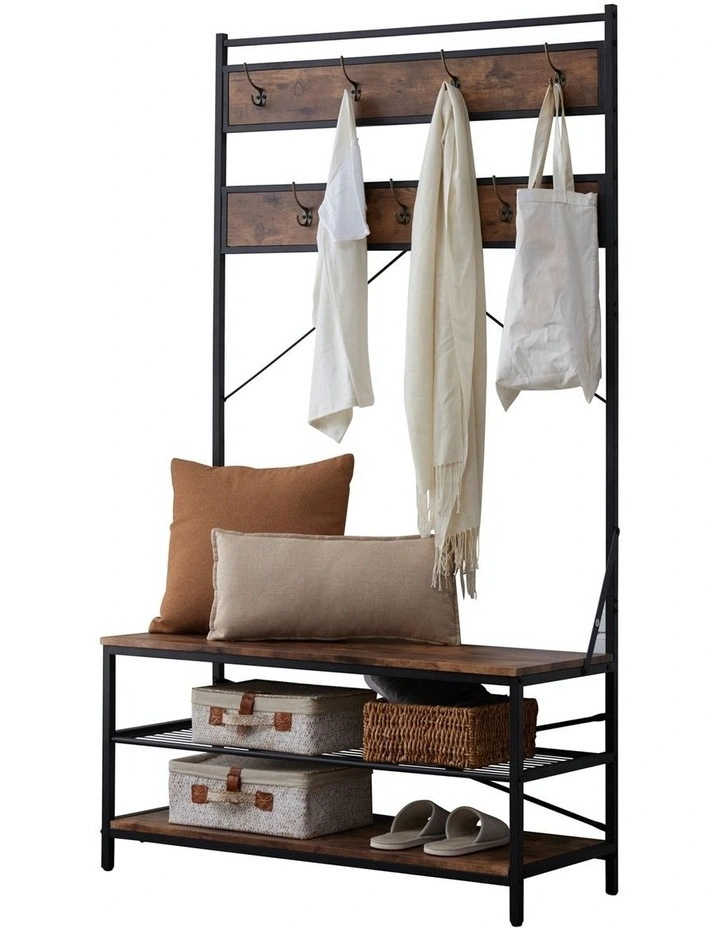 3 Tier Entryway Coat Shoe Rack and Storage Shelves