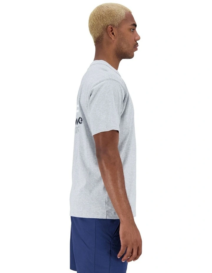 Athletics Remastered Graphic Cotton Jersey Short Sleeve T-shirt in Grey