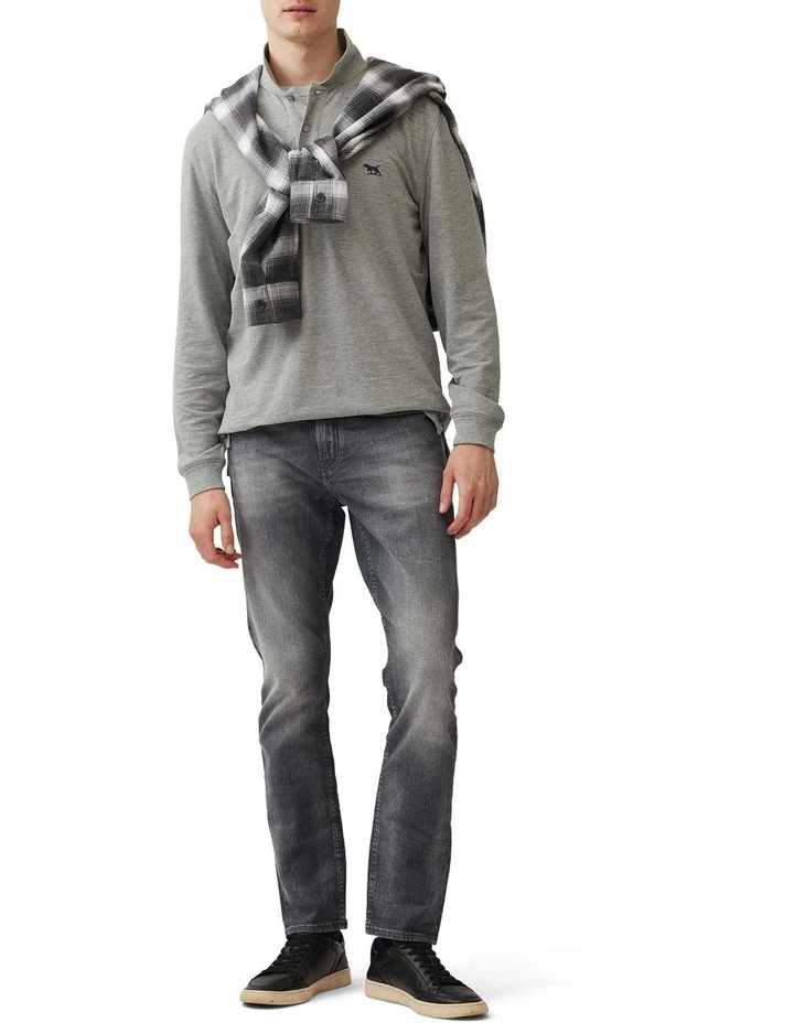 Long Sleeve Original Fit Gunn Polo in Grey Marle