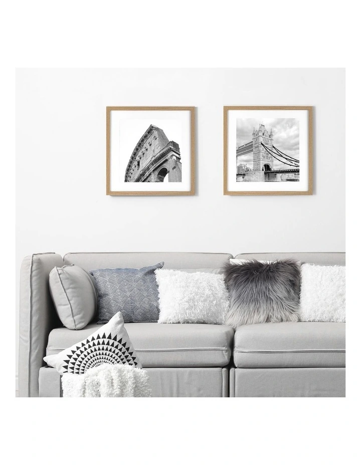 Premium Paradise Photo Frames 40x40cm Matt to 30x30cm Set Of 2 in Oak