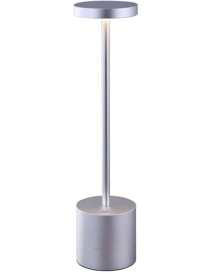 Portable LED Bar Table Lamp in Silver
