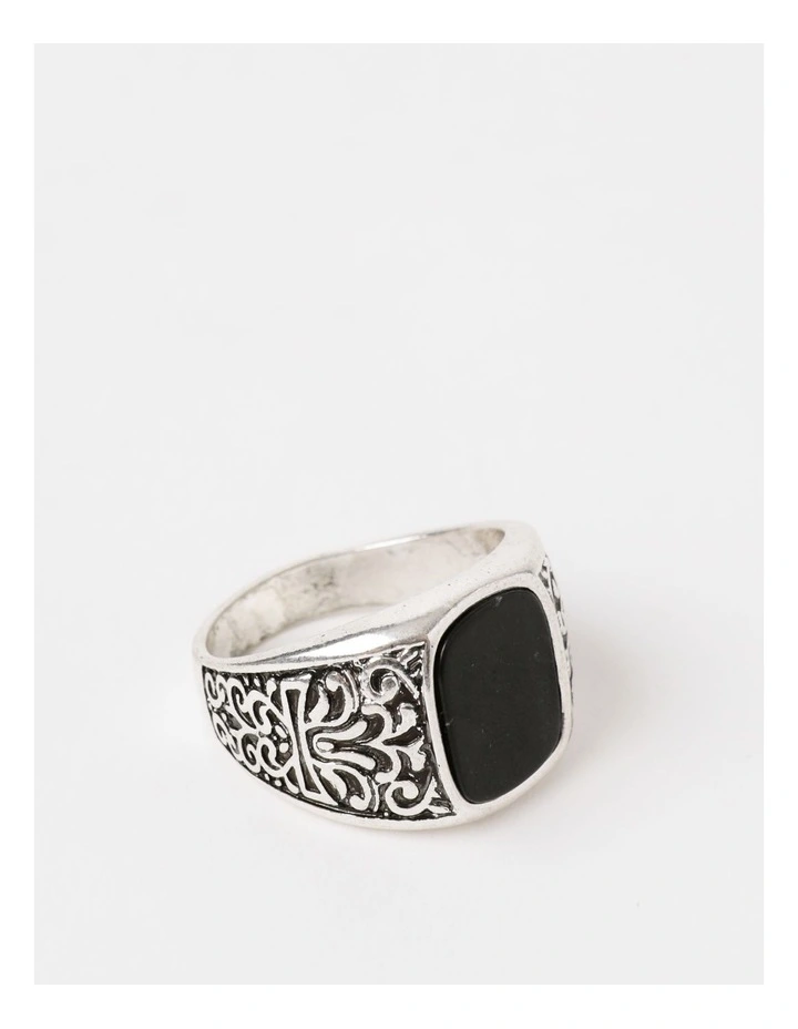 Motif With Enamel in Silver