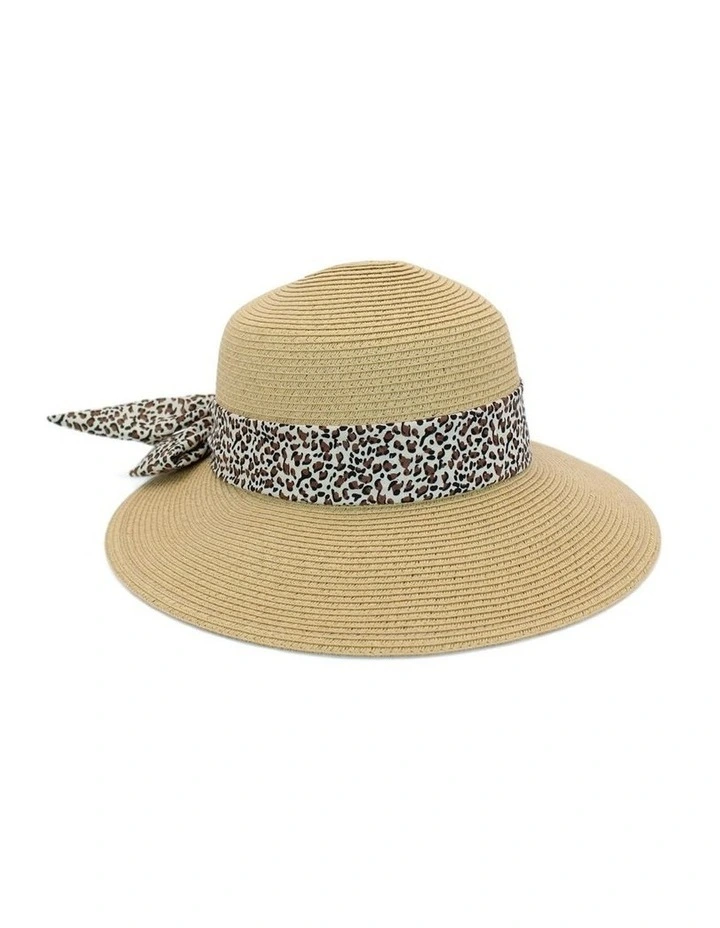 Jimena Cap in Tan/Leopard