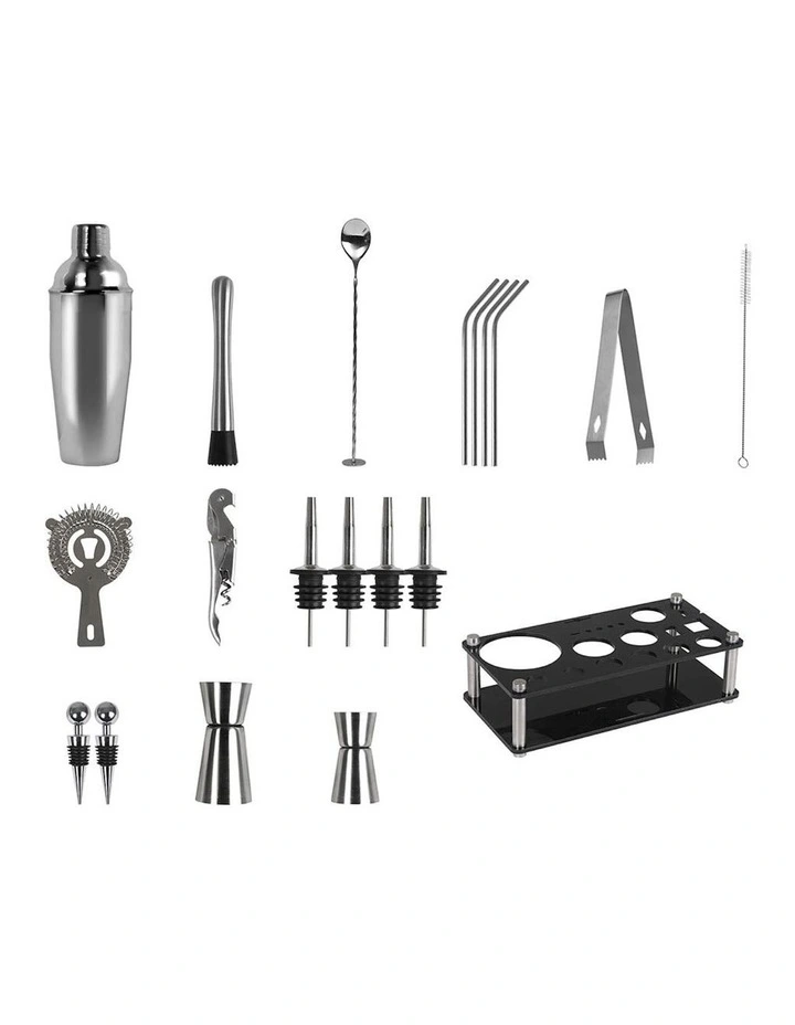 Cocktail Shaker Set 20 Pieces in Stainless Steel