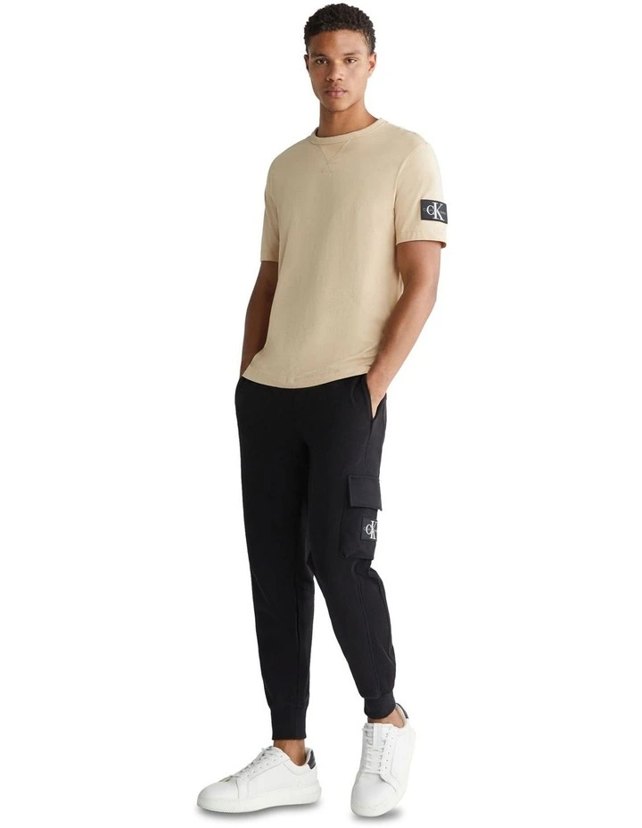 Badge Regular Tee in Beige