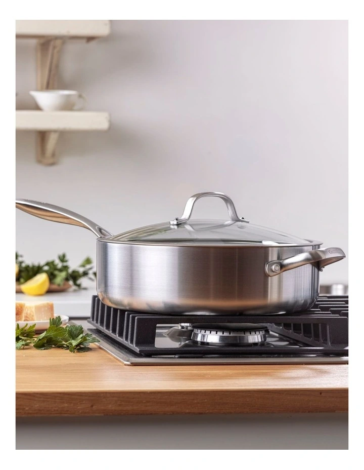 Venice Pro Tri-Ply Stainless Steel Healthy Ceramic Nonstick 5QT Saute Pan