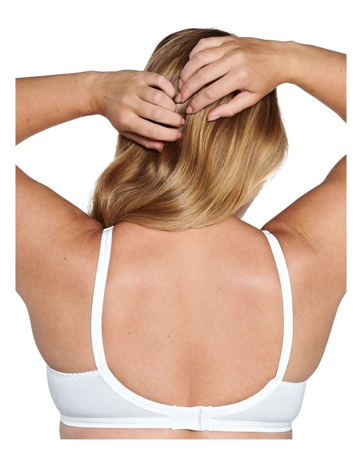 Firm Support Wirefree Cotton Bra in White