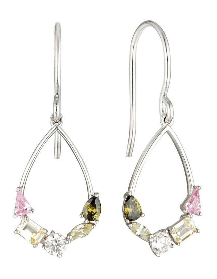 Confetti Charm Silver Earrings