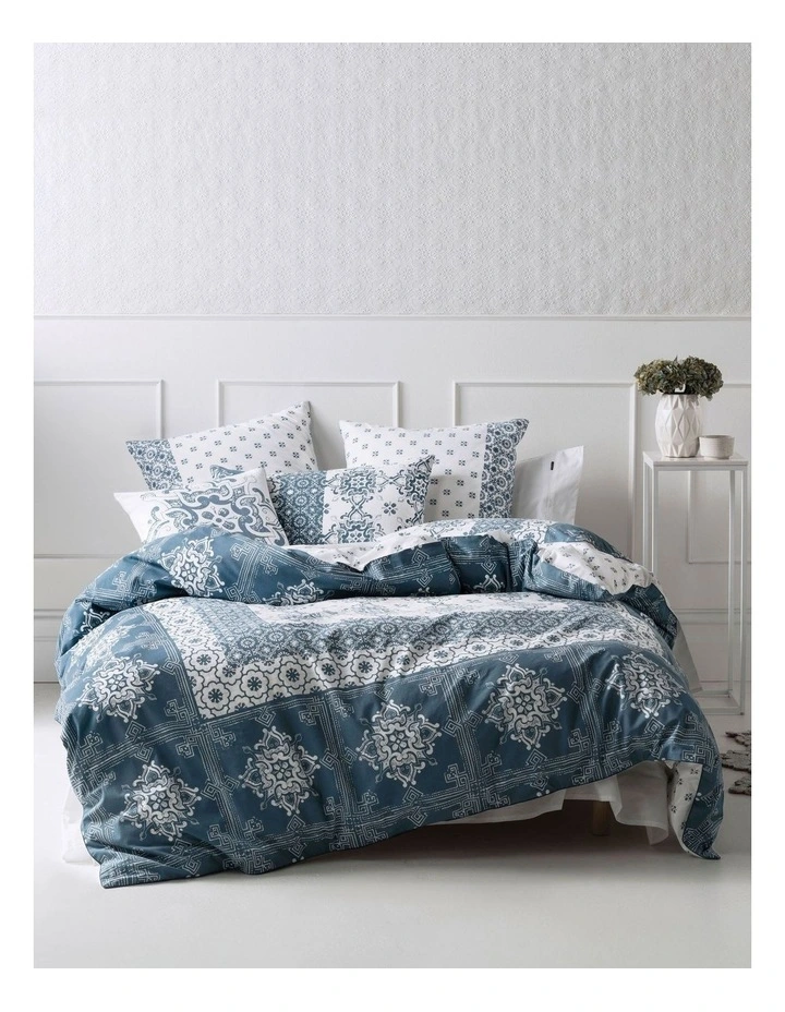 Marie Claire Francine Quilt Cover Set In Blue