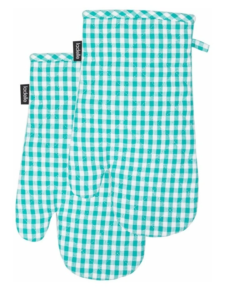 Gingham Oven Mitt 2 Pack in Green