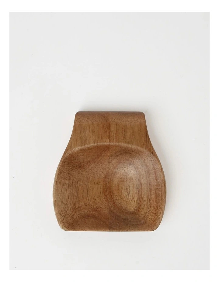 Acacia Wood Spoon Rest in Brown