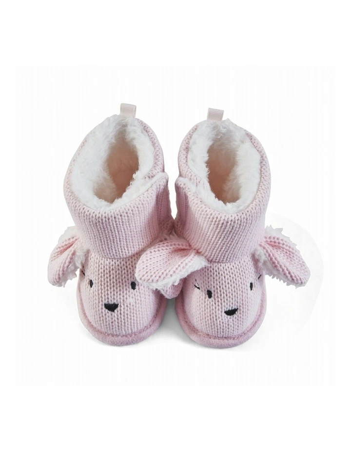 Knitted Bunny Boot in Pink