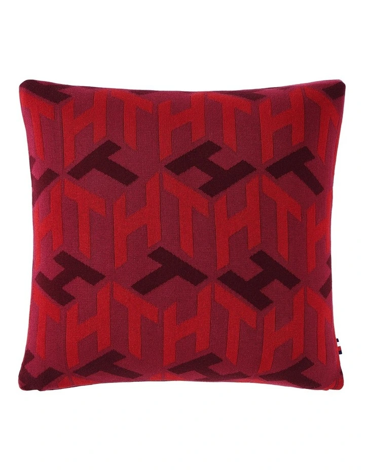 Tommy Cube Monogram Cushion in Rouge