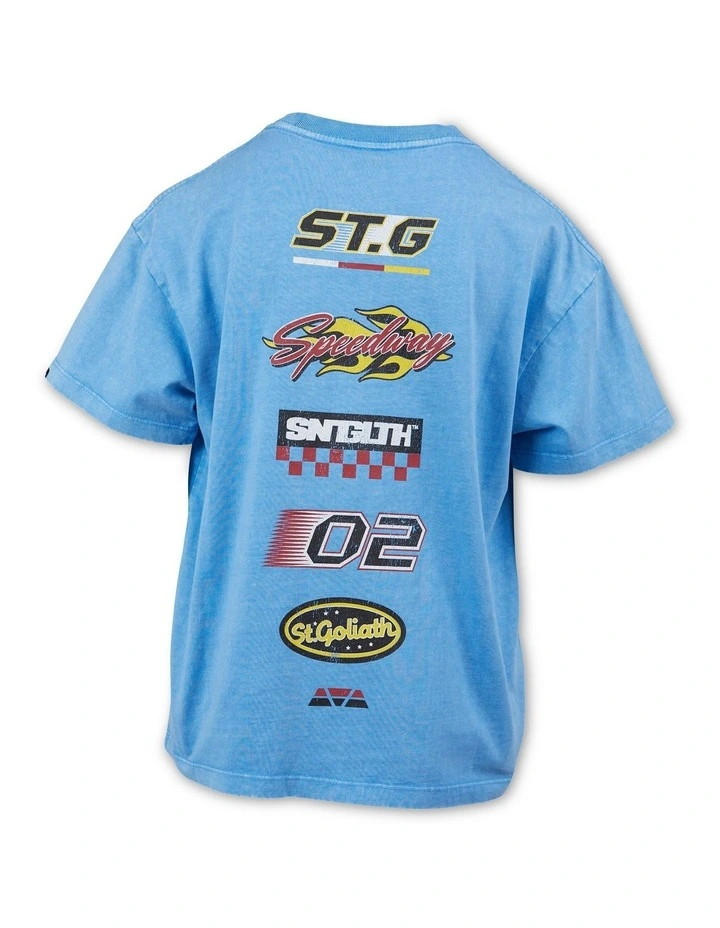 Speedway Tee (8-16 Years) in Blue