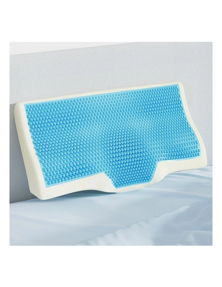 Cool Gel Bamboo Memory Foam Contour Pillow Cover in White