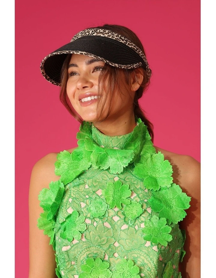 Meredith Visor Hat in Black