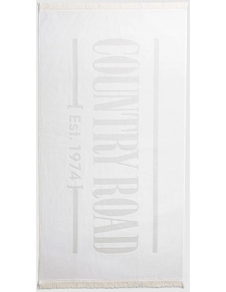 Australian Cotton Logo Beach Towel in White