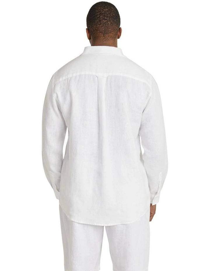 Resort Relaxed Fit Linen Shirt in White