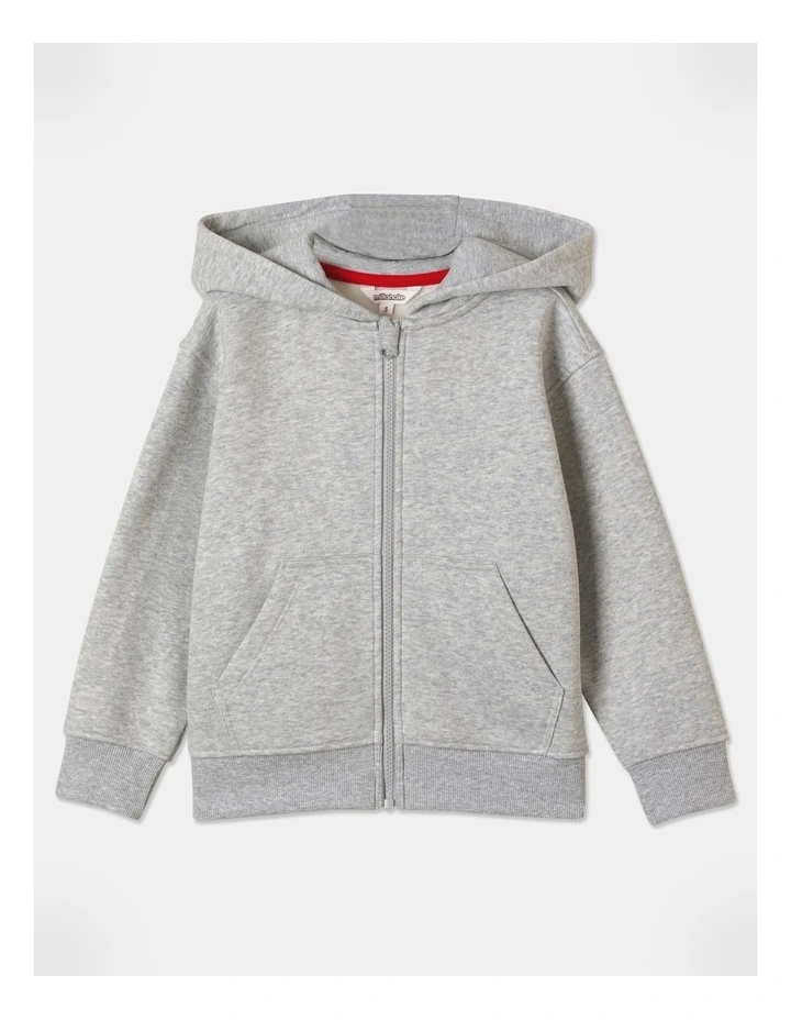 Essentials Zip Thru Hoodie in Grey Marle