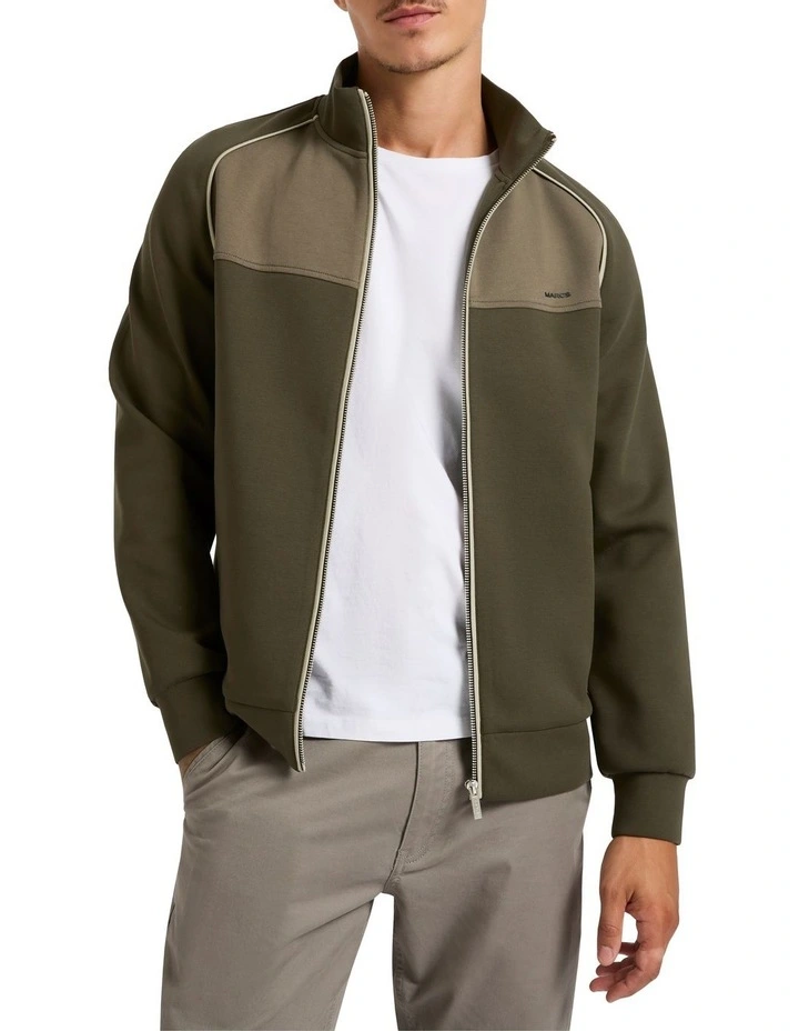 Rio Raglan Zip Thru Sweat Top in Tarmac