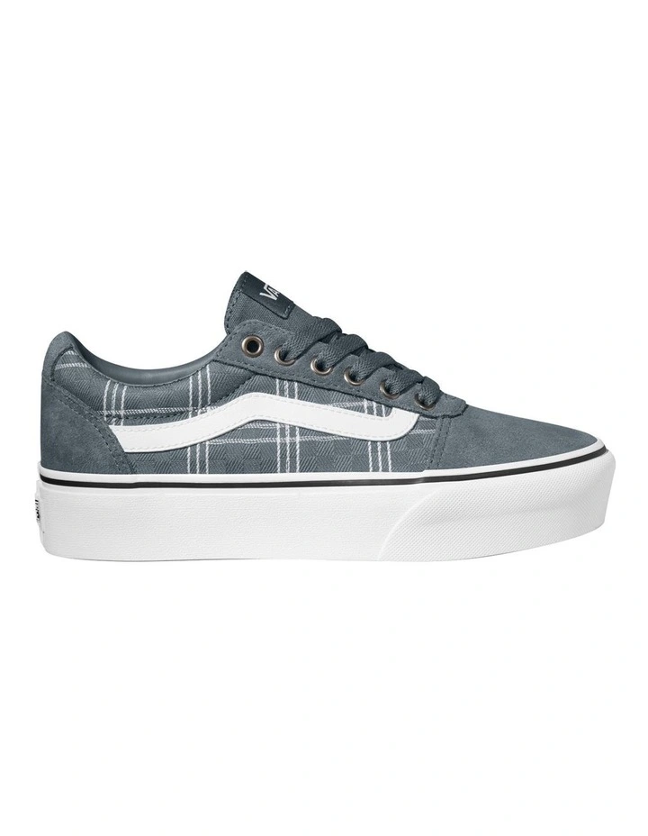 Ward Platform Shoes in Grey Plaid