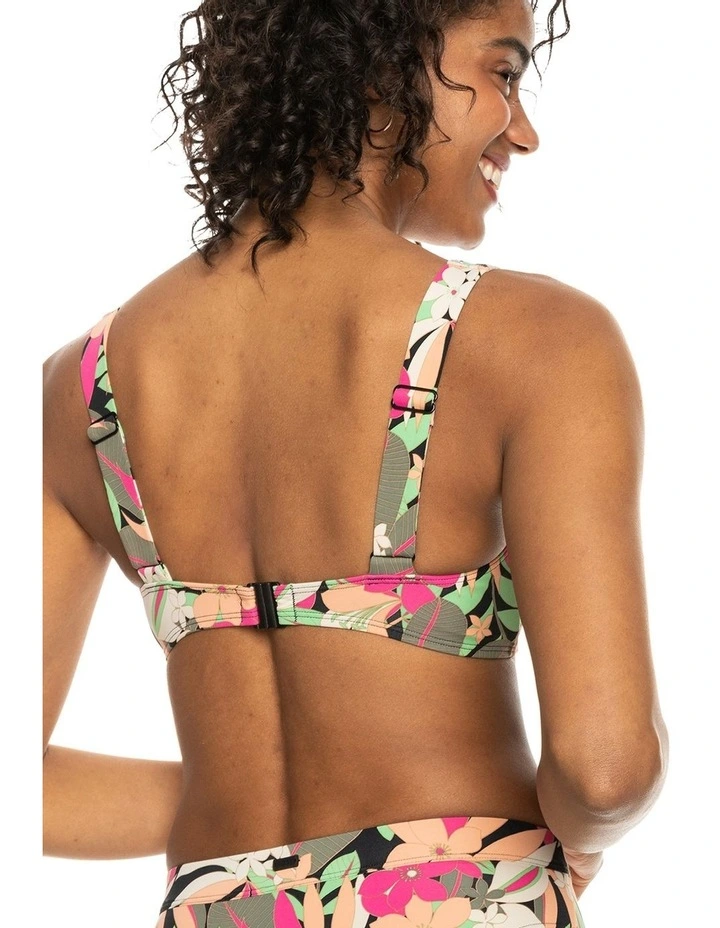 Printed Beach Classics D-Cup Bikini Top in Anthracite Palmsongs