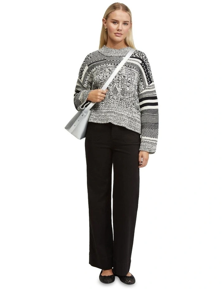 Savannah Cable Knit in Cream/Black