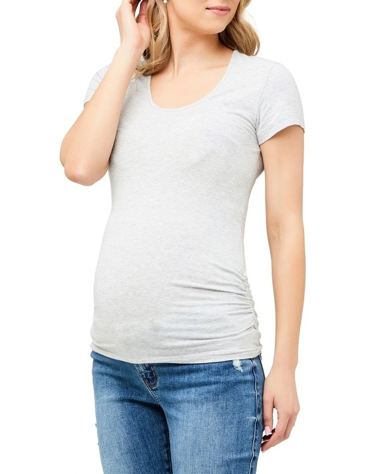 Organic Tube Tee in Silver Marle