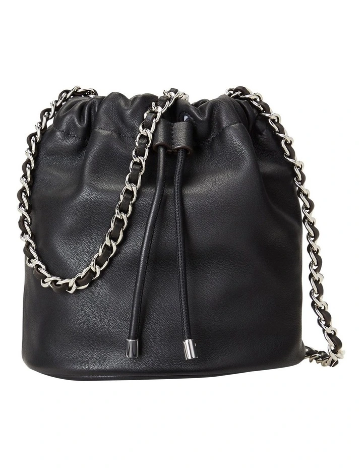 Leather Small Emmy Bucket Bag in Black