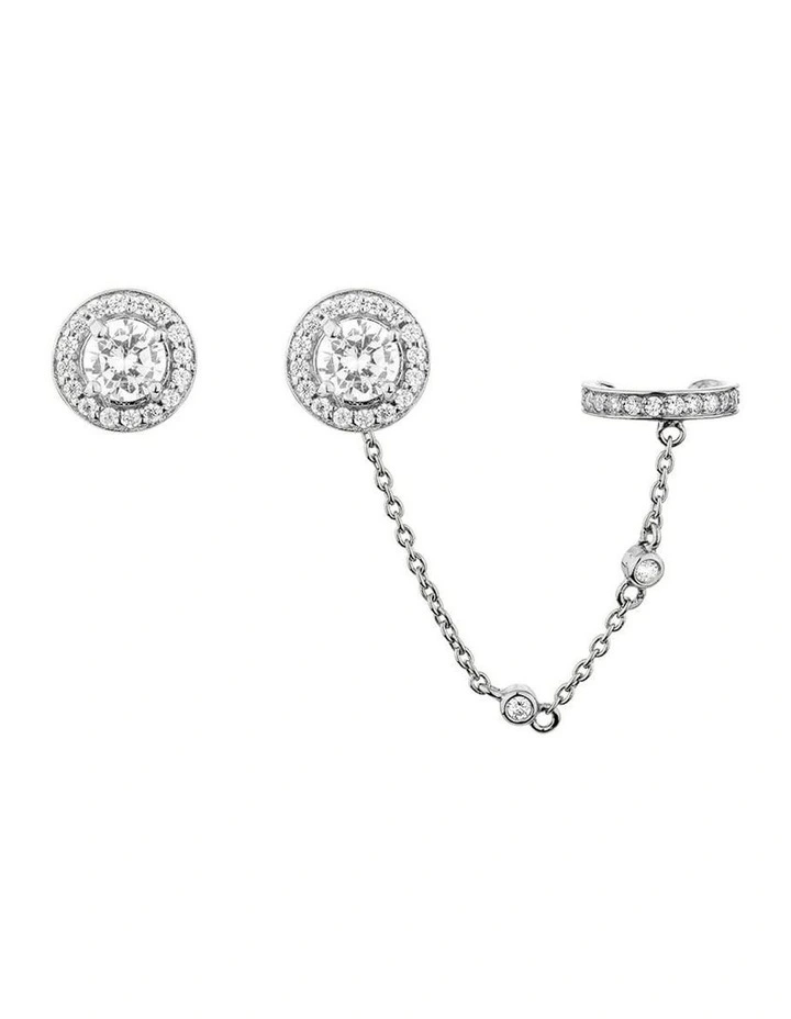Aliven Stud & Ear Cuff Set in Silver