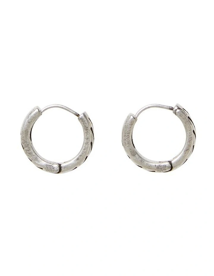 Hoop Pendant Earrings in Silver