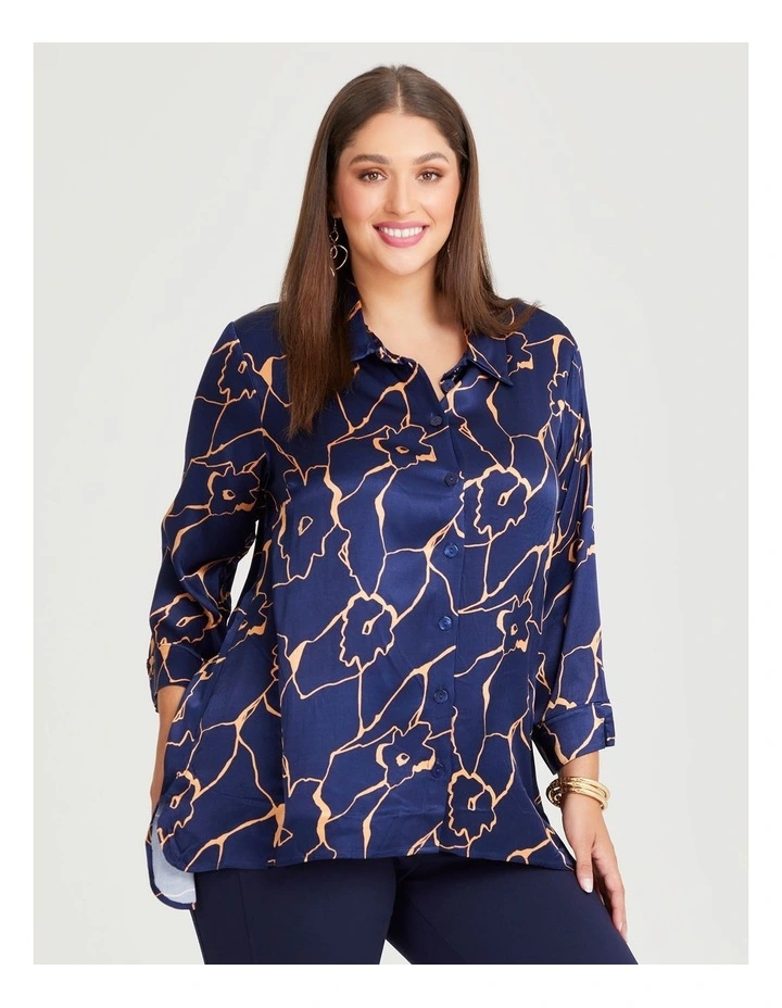 Satin Bloom Shirt in Print