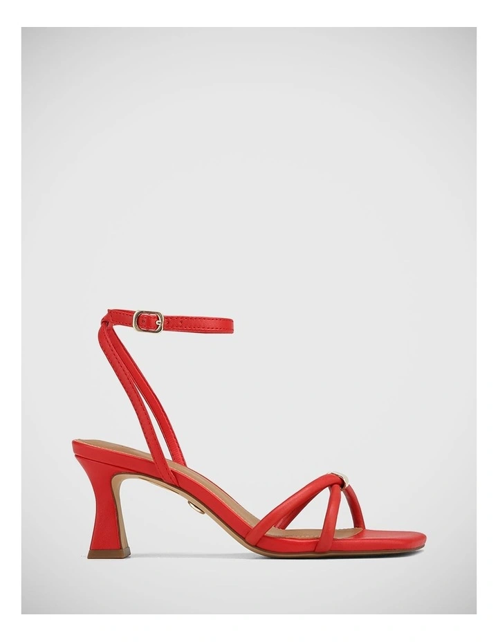 Kendall Leather Sandal in Red