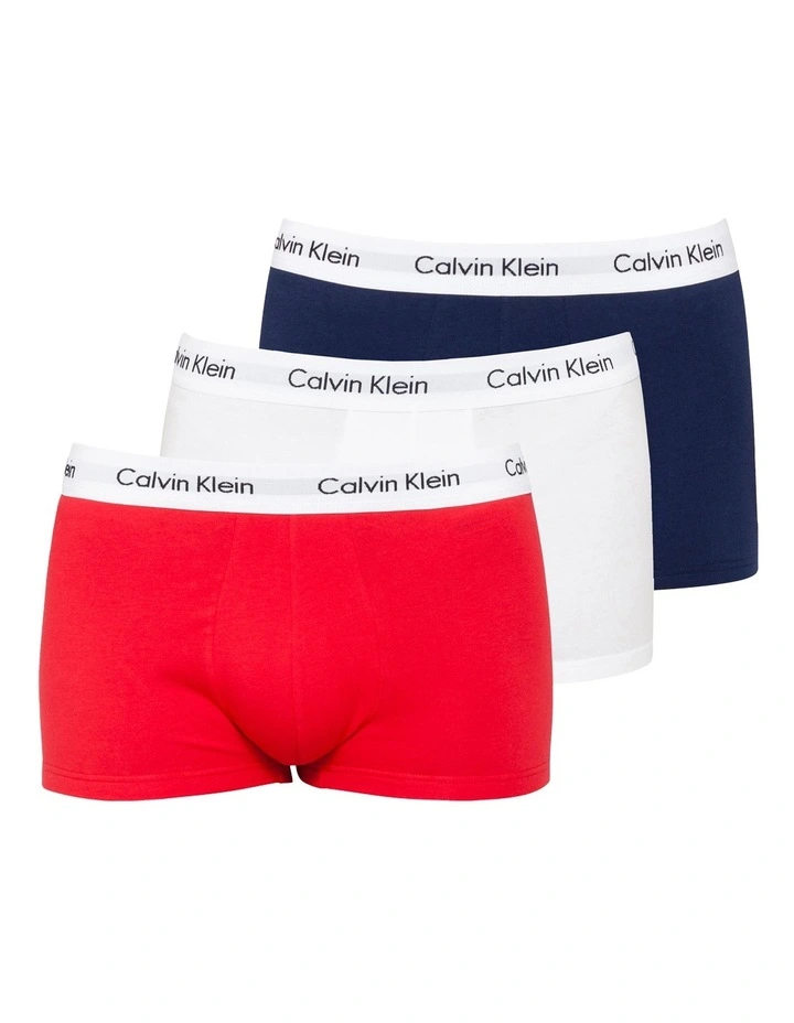 Cotton Stretch Trunk 3 Pack in Red/White/Blue