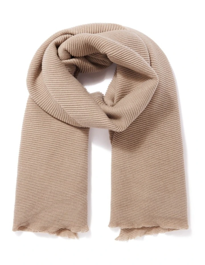 Alina Pleated Scarf in Brown