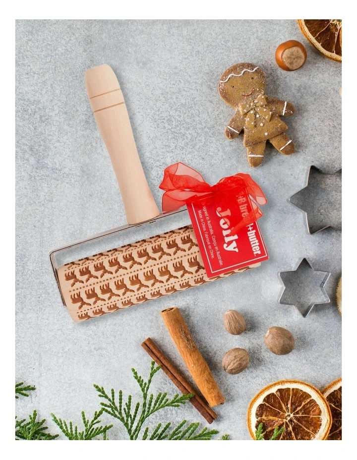 Laser Etch Mini Wooden Roller with Handle in Brown