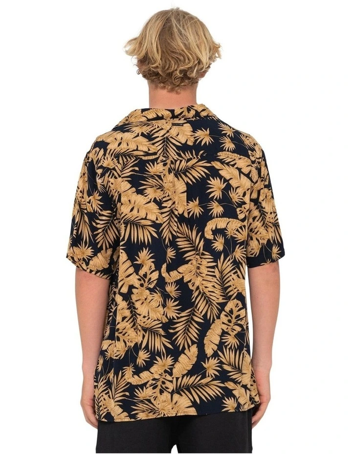 Night Swim Short Sleeve Shirt in Blue/Yellow