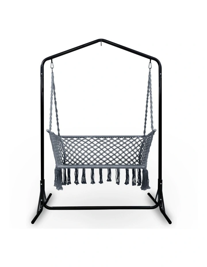 Outdoor Swing Hammock Chair with Stand Frame 2 Seater Bench Furniture