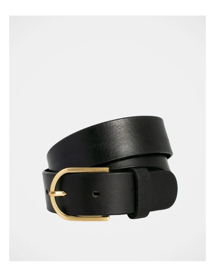 Maddy Leather Belt in Black/Gold