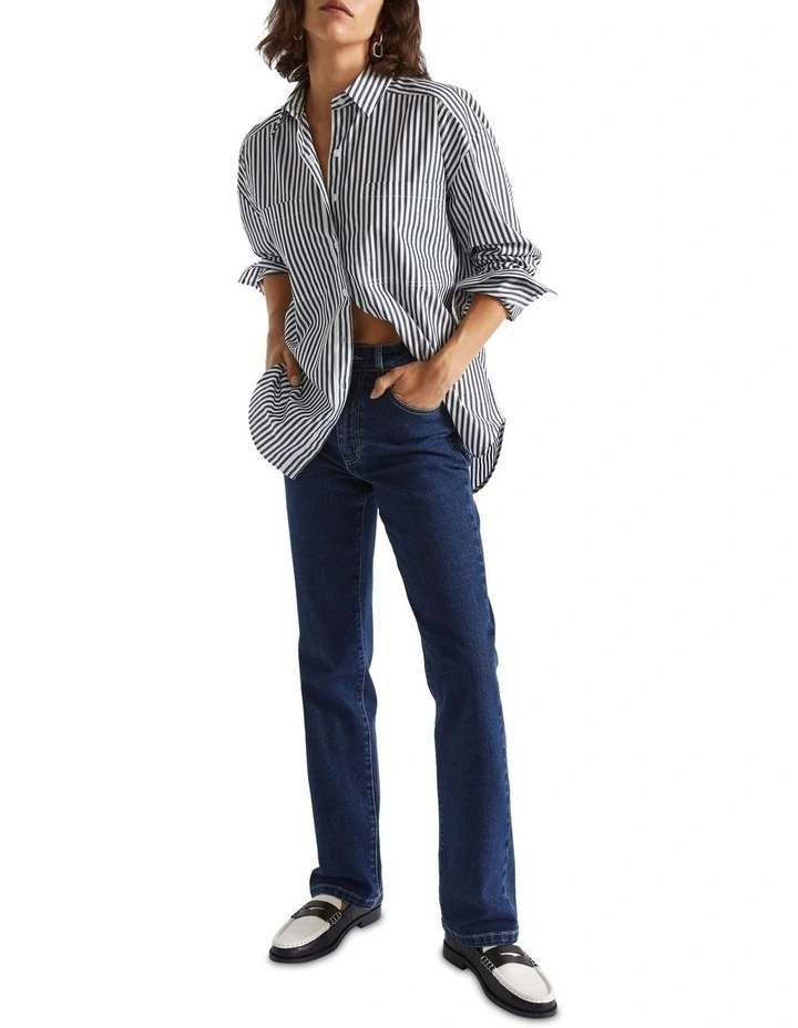 Slim Leg Long Jean in Blue
