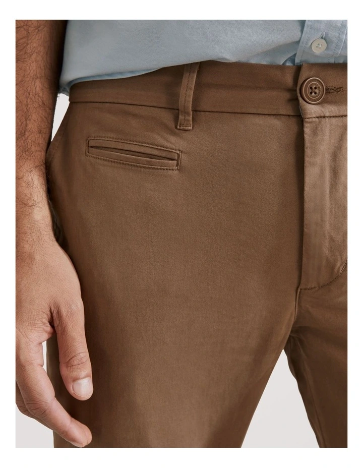 Verified Australian Cotton Slim Fit Stretch Chino in Tan